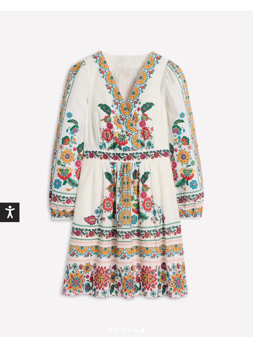 Boden Smocked Mya Cotton Mini Dress with Multicolor Floral